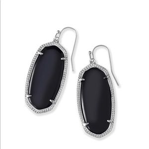 Kendra Scott Elle Silver Drop Earrings in Black
